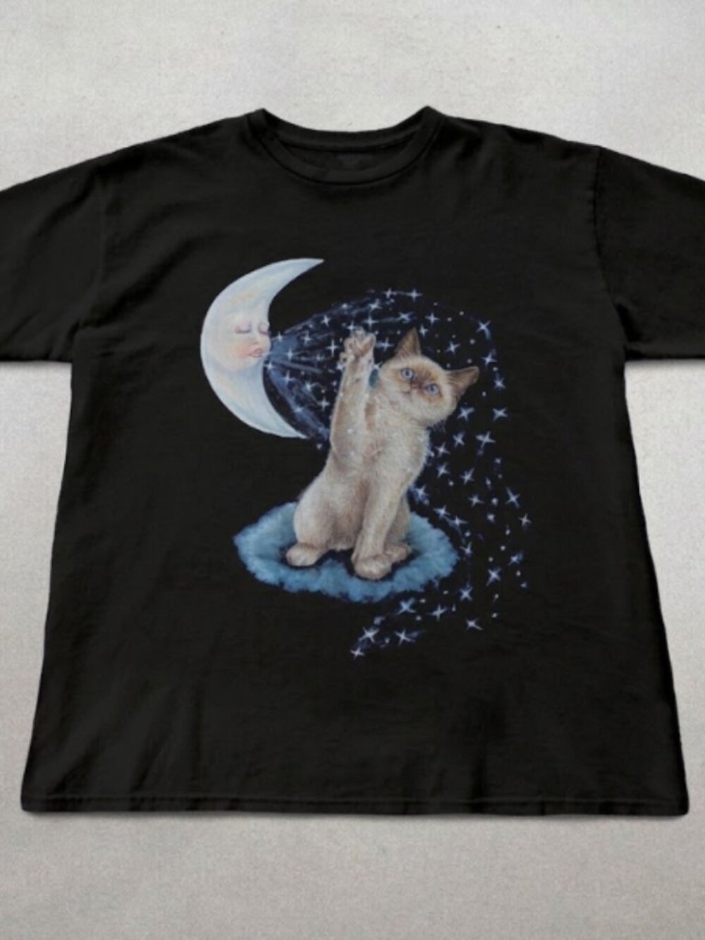 Magical Night Sky Cat Graphic Tee